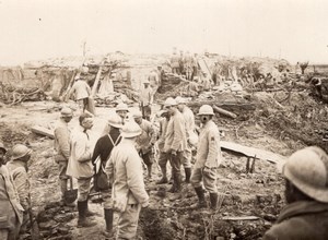 Belgium? WWI Front Soldiers Group Caporal Lombart old Photo 1917