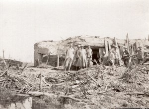 Belgium? Military Soldiers Shelter Blockhaus? WWI old Photo 1917