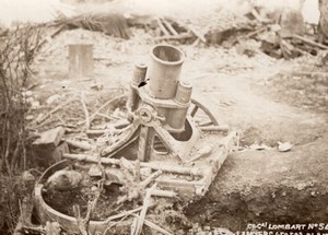 Belgium Yser WWI Destroyed Gun Cannon? Sergent Dupuy old Photo 1917