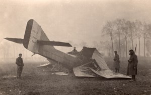 France WWI Military Aviation crash Letord? Biplan old Photo 1914-1918