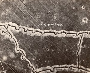 France WWI Front Aerial View of Trenches Snipers old Photo 1914-1918