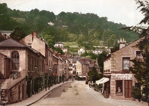 United Kingdom Peak District Matlock Bath Street old color Photochrom Photo 1900
