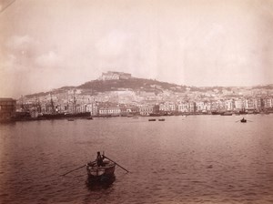 Italy Naples from the sea Napoli da Mare old Sommer Photo 1880