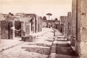 Italy Pompeii Strada dell’Abbondanza old Sommer Photo 1880