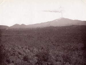 Italy Naples Napoli Nicolosi Etna Volcano Smoke old Sommer Photo 1880