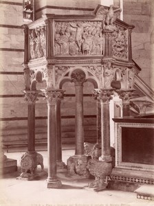 Italy Pisa Battistero Interior Pulpit old Photo 1880