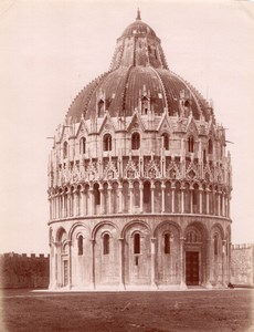 Italy Pisa Battistero exterior old Photo 1880