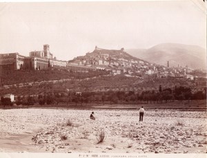 Italy Assisi General View Panorama old Photo 1880