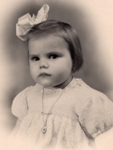 France ? Baby Girl Portrait old Photo 1930