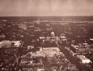 USA Washington Monument Capitol Library of Congress Aerial View old Photo 1930's