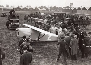 Etampes? Coupe Deutsch de la Meurthe Comper Swift Aviation Crowd old Photo 1933
