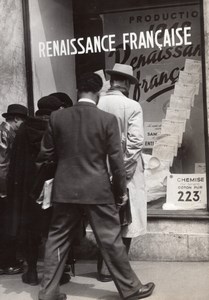 France Men at Clothing Shop Window French Fashion old Photo 1940's