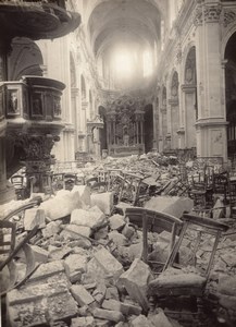 France Damaged Cambrai Cathedrale WWI old Photo 1914-1918