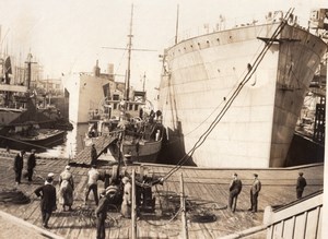Scotland Glasgow? WWI Military Ships Harbour old Photo 1914-1918