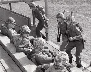 USA US Marine Corps Military Training Hill Climbing Exercise old Photo 1964