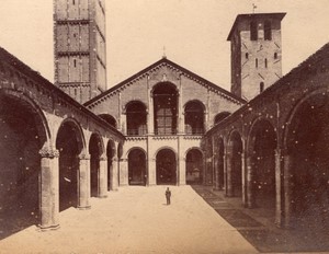 Italy Milan Basilica of Sant'Ambrogio old Alinari Photo 1890