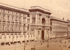 Italy Milan Galleria Vittorio Emanuele II Entrance Arch old Photo 1890