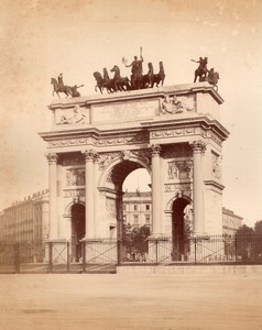 Italy Milan Arco della Pace Porta Sempione old Photo 1890