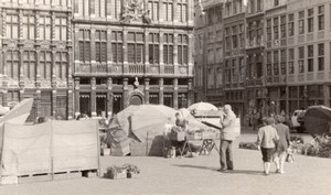 Belgium Brussels Grand Place Market scene old Amateur Photo 1950's