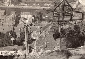 Belgium Dinant Chair Lift old Amateur Photo 1950's