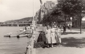 Belgium Dinant & the Meuse 3 Ladies Tourists old Amateur Photo 1950's