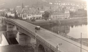 Germany Bernkastel Van on a Bridge old Amateur Photo 1950's #1