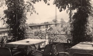 Allemagne Bacharach une Terrasse Ancienne Photo Amateur 1950's