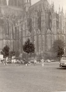 Germany Cologne Cathedral Koln Bus old Amateur Photo 1950's