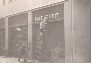 Germany Cologne Shop Window Natterer ladder old Amateur Photo 1950's