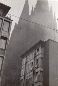 Germany Cologne Looking up towards the Cathedral old Amateur Photo 1950's