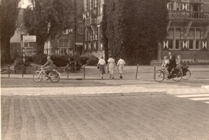 Pays-Bas Zeist Scene de Rue Velos Ancienne Photo Amateur 1950's