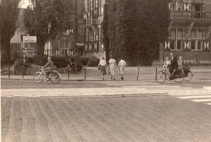 Netherlands Zeist Street scene Bicycles old Amateur Photo 1950's