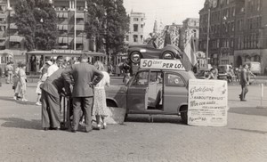 Netherlands Amsterdam Street Scene Raffle Tickets Car Prize Amateur Photo 1950's