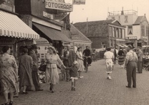 Netherlands Volendam Busy Street Scene Shops old Amateur Photo 1950's #1