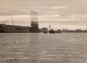 Netherlands Amsterdam Harbour Cranes old Amateur Photo 1950's