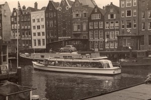 Netherlands Amsterdam Canal Tourist Boat old Amateur Photo 1950's