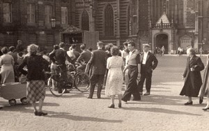 Netherlands Amsterdam Tourists Puppet show? old Amateur Photo 1950's