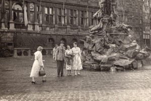 Belgium Antwerp Brabo Fountain Town Hall old Amateur Photo 1950's