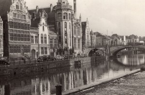 Belgium Ghent Graslei Grass Quay Architecture old Amateur Photo 1950's