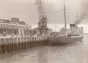 Belgium Ostend Harbour Prince Charles Mail-Post? Ship old Amateur Photo 1950's