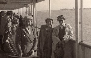 England near Dover Tourists on a Ferry old Amateur Photo 1950's