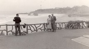 France Biarritz Beach Seafront old Amateur Photo 1950's