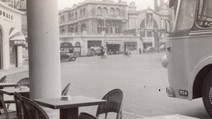 France Biarritz Place de la Liberte Train Station Gare old Amateur Photo 1950's