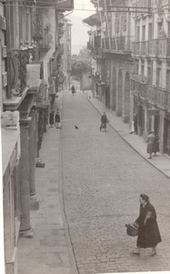Spain Hondarribia Fuenterrabía? Quiet street old Amateur Photo 1950's