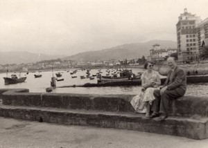 Spain Hondarribia Fuenterrabía? Seafront old Amateur Photo 1950's