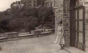 Spain Hondarribia Fuenterrabía? Lady Posing old Amateur Photo 1950's