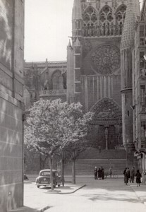 Espagne Cathédrale Sainte-Marie de Burgos Portail du Sarmental Ancienne Photo Amateur 1950's