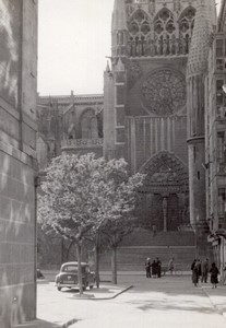 Spain Cathedral of Saint Mary of Burgos Sarmental Façade old Amateur Photo 1950s