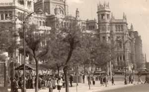 Spain Madrid Palacio de Cibeles Palace City Hall old Amateur Photo 1950's