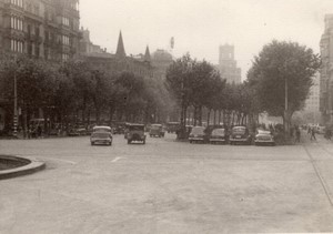 Spain Barcelona street Automobiles old Amateur Photo 1950's
